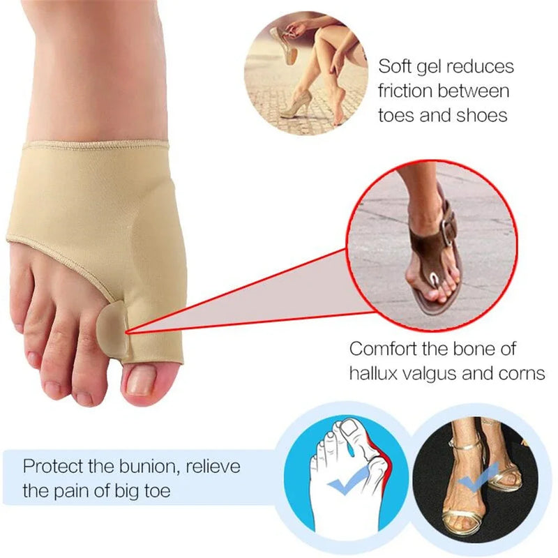 1Pair Toe Separator Hallux Valgus Bunion Corrector Hammer Toe Straightener Foot Pain Relief Orthopedic Pedicure Tools Foot Care