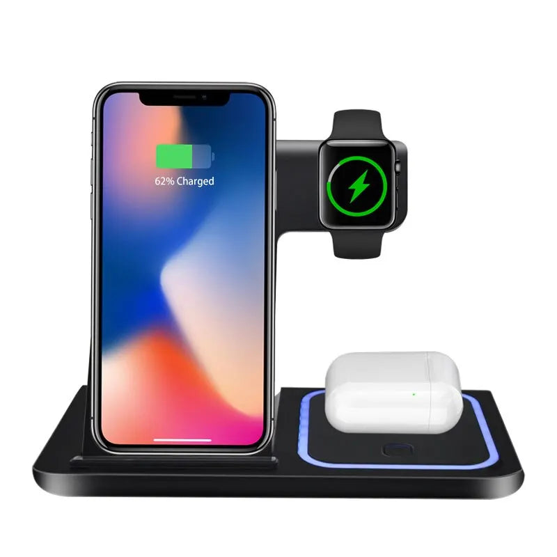 Carregador 3 em 1 para iPhone 14 13 12 11 XS Max XR X 8 Apple Watch Airpods